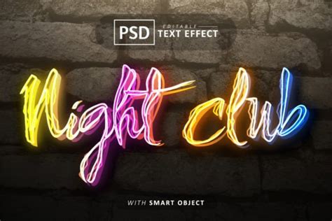 Night Club Text - Neon Font Effects Graphic by aglonemadesign ...