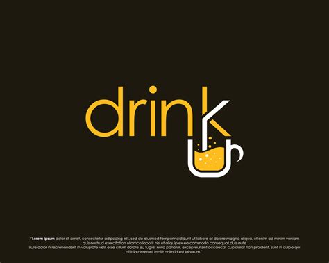 DRINK text logo modern TYPOGRAPHY. Fruit juice logo. Fresh drink logo ...