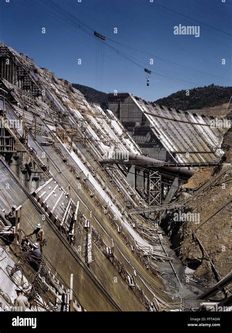 SHASTA DAM, 1942. /nShasta Dam under construction in Shasta-Trinity National Forest of Shasta ...