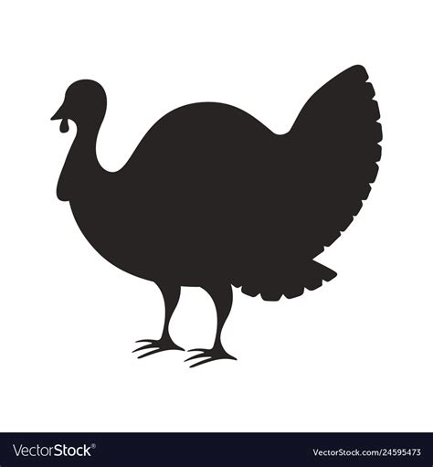 Silhouette turkey on white background Royalty Free Vector