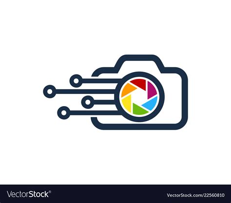 Digital camera logo icon design Royalty Free Vector Image