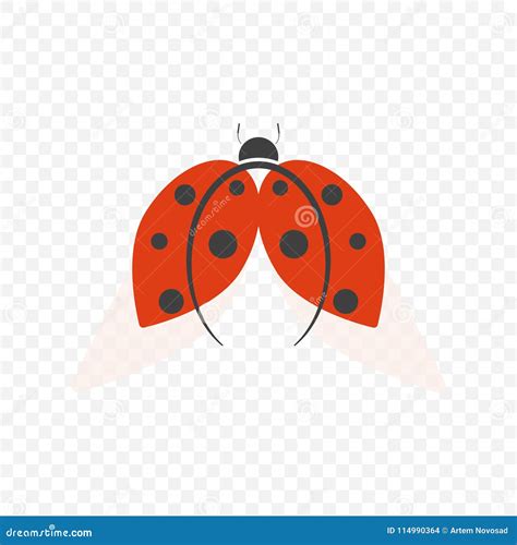 The Logo Of Ladybug, Isolated On A Transparent Background With Translucent Wings. Vector ...