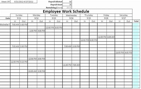 Monthly Duty Roster Format Excel - mipit