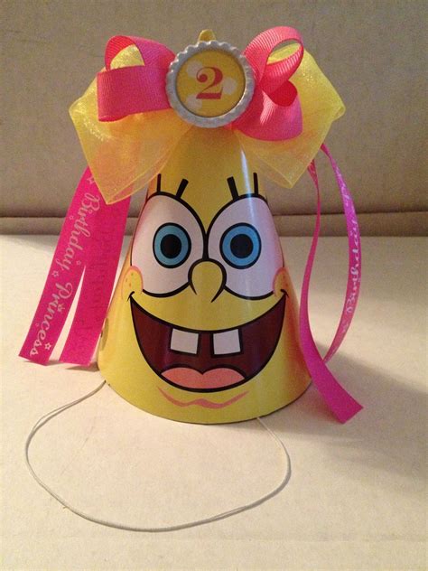 Dressed up Spongebob party hat | Spongebob party, Spongebob birthday, Birthday decorations kids