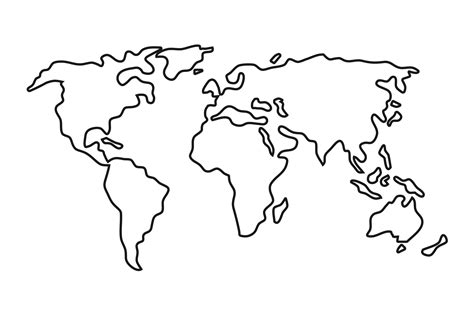 Simple world map in flat style isolated on white background. Vector illustration. 5091060 Vector ...