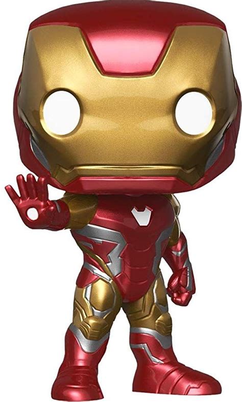 the avengers movie pop vinyl figure is shown in red and gold armor with ...