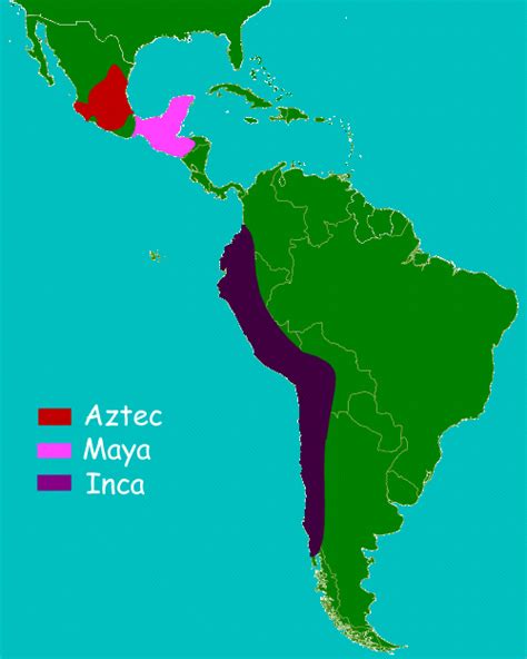 Inca Aztec Maya Map - Pacific Centered World Map