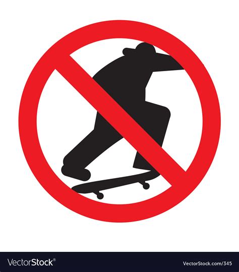 No skateboarding sign Royalty Free Vector Image