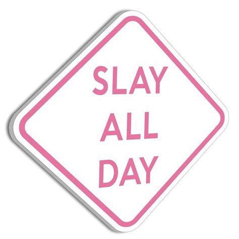 HK Studio Sign Decor Slay All Day Funny Poster 11" x 11" - Funny Signs ...