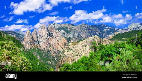 impressive mountains of Corsica island Stock Photo - Alamy