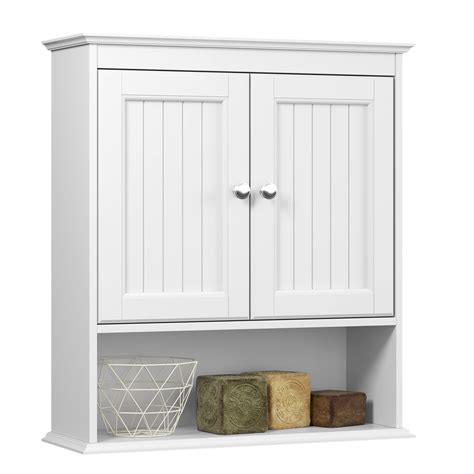 Spirich Home Bathroom Cabinet Wall Mounted with Doors, Wood Hanging ...