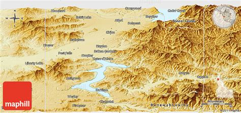 Physical Panoramic Map of Kootenai County