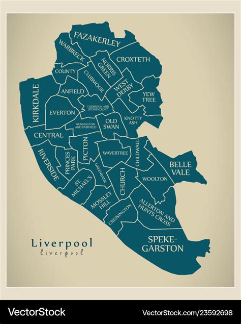 Modern city map - liverpool england Royalty Free Vector