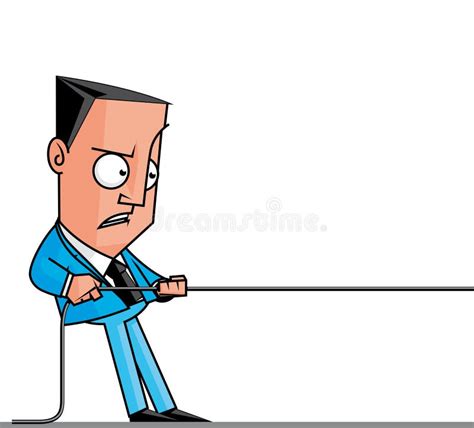 Businessman pulling a rope stock illustration. Image of success - 33617273