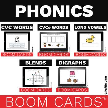 Phonics Boom Cards | Phonics Digital | Boom Cards Phonics by Giraffic Jam