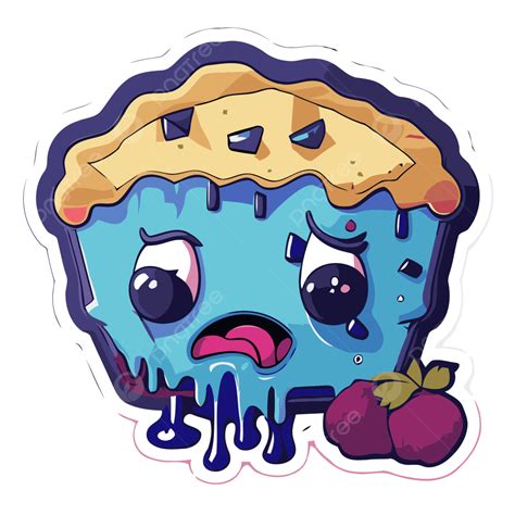 Blueberry Pie Sticker Clipart Vector, Sticker Design With Cartoon ...