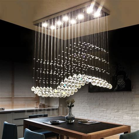 Modern LED Crystal Ceiling Pendant Light Indoor Chandeliers Home ...