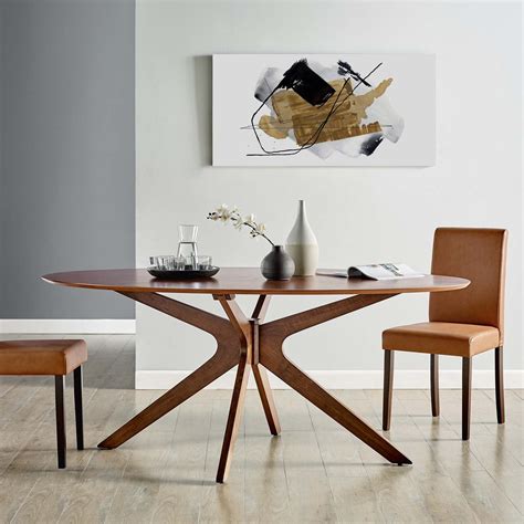 Crossroads 71" Oval Wood Dining Table in Walnut - Hyme Furniture