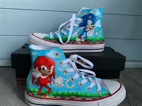 Kids Custom Sonic the Hedgehog Shoes Custom shoes converse | Etsy