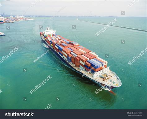 Aerial View Cargo Ship Cargo Container Stock Photo (Edit Now) 664537651