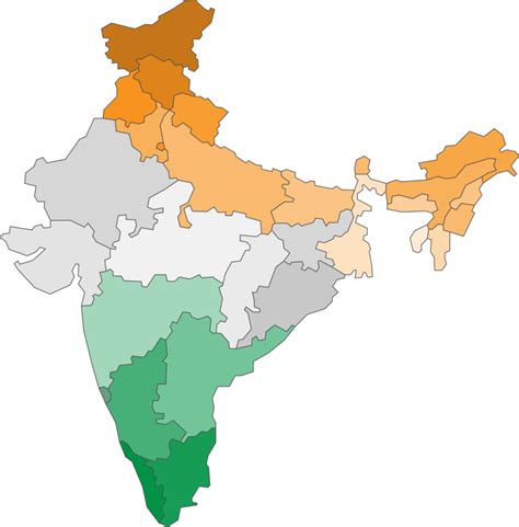 India political map divide by state 13893534 PNG