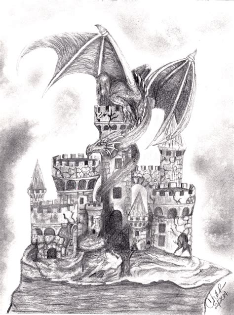 Medieval Dragon Sketch at PaintingValley.com | Explore collection of ...