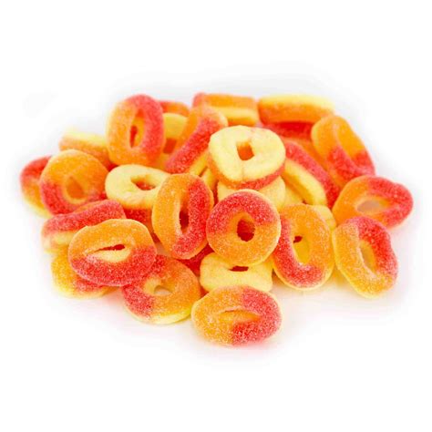 Gummy Peach Rings - Bulk - LorentaNuts.com