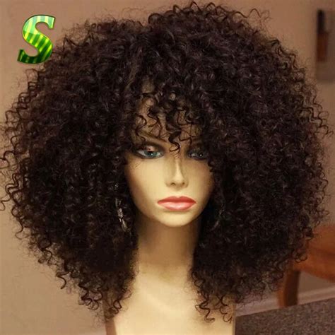 150 Density kinky Curly Full Lace Wig Brazilian Full Lace Human Hair Afro Curly Wigs For Black ...