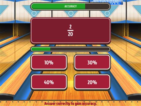 Super Maths Bowling - Convert Fractions to Percentages - Mathsframe