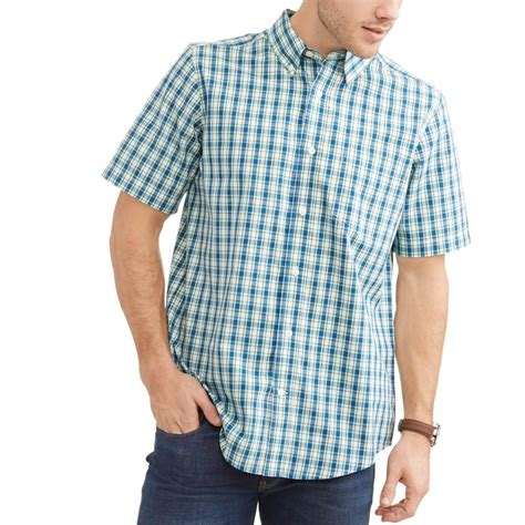 GEORGE - Big and Tall Men's Short Sleeve Plaid Woven Shirt - Walmart.com - Walmart.com