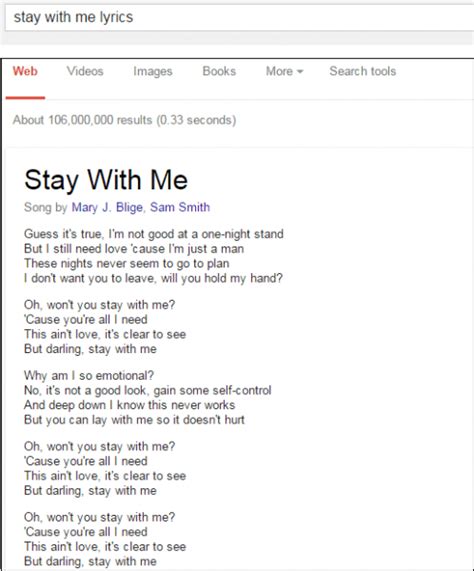 Google Now Shows Song Lyrics in Search Results | CouncilSoft