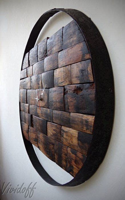 Recycled wine barrel to Wall clock | Wine barrel furniture, Wine barrel art, Wine barrel wall