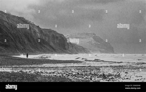 Stormy weather at Charmouth Beach, Charmouth, Dorset, England, UK Stock Photo - Alamy