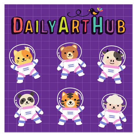 Space Astronaut Animals Clip Art Set – Daily Art Hub – Free Clip Art Everyday