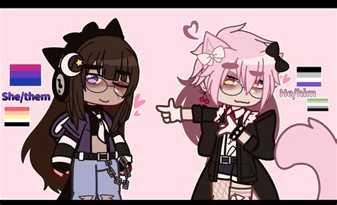 My version of stereotypes - uwu cat boy & cookie-addict girl : r/GachaClub