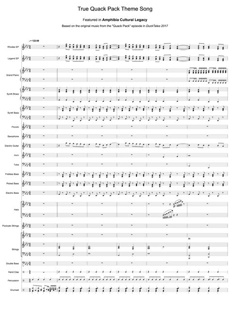 True Quack Pack Theme Song - Score Only (arr. Amphibia Cultural Legacy) Sheet Music | Amphibia ...