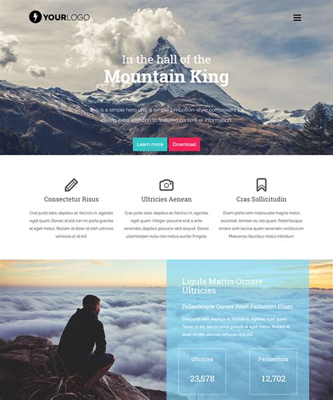 20+ Free HTML Landing Page Templates Built With HTML5 and Bootstrap 3