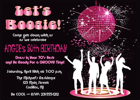 Disco Dance Birthday Party Invitation by FabPartyPrints