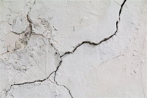 Crack. Texture of Old Painted White Plaster. Cracked Wall. Stock Image - Image of peeled ...