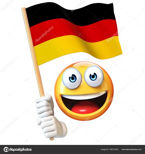 Emoji Holding German Flag Emoticon Waving National Flag Germany Rendering Stock Photo by ...