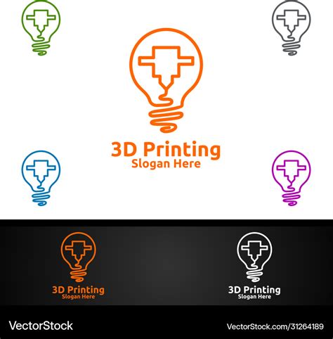 Idea 3d printing company logo design for media Vector Image