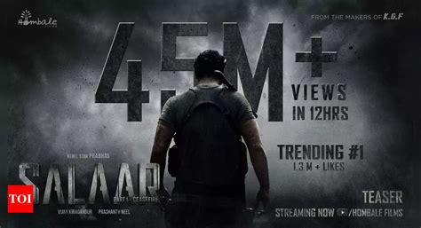 'Salaar' Part 1: CEASEFIRE's explosive teaser surpasses 45 million views in 12 Hours! | Telugu ...