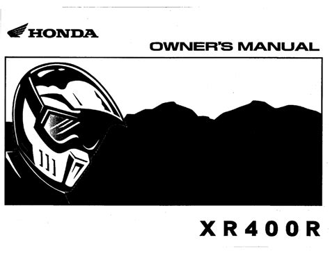 HONDA XR400R OWNER'S MANUAL Pdf Download | ManualsLib