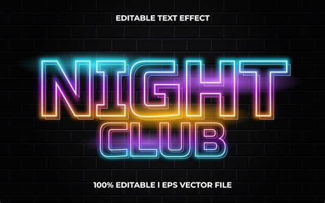 Premium Vector | Night club text effect editable modern lettering ...