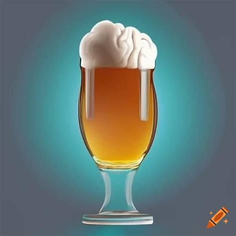 Brain logo on beer glass