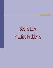 01 - Lecture Examples on Beer-Lambert Law.pdf - Beers Law Practice Problems Beers Law Worksheet ...