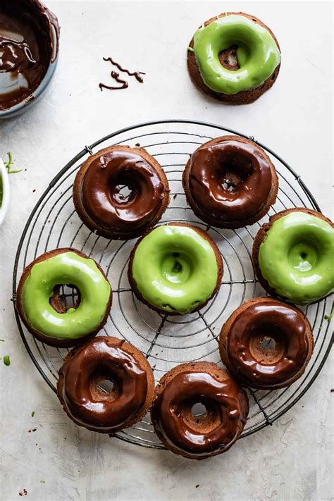 Chocolate Mochi Donuts with Chocolate or Matcha Glaze | Snixy Kitchen