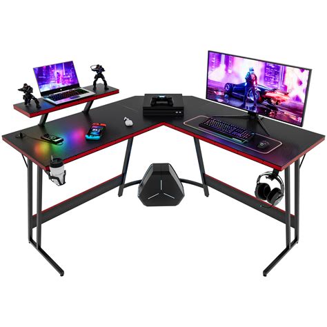 Homall L-Shaped Gaming Desk 51 Inches Corner Office Gaming Desk Removable Monitor Riser Desk ...