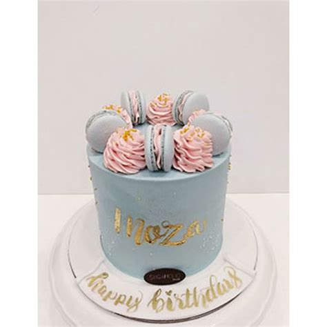 Sky blue Macaroon Cake| Cakes for Boys | Custom Cakes by Sugaholic