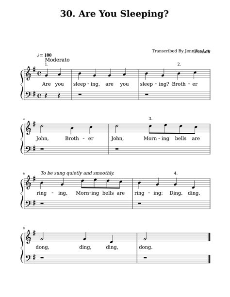 Are you sleeping? - Anonymous (Traditional) Sheet music for Piano (Solo) | Musescore.com